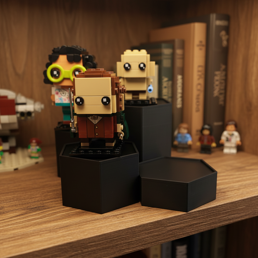 Hex‑Rise Display Stands – Compatible with BrickHeadz‑Scale Figures