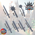 Castle Weapons – Swords & Maces (Minifigure‑Scale)