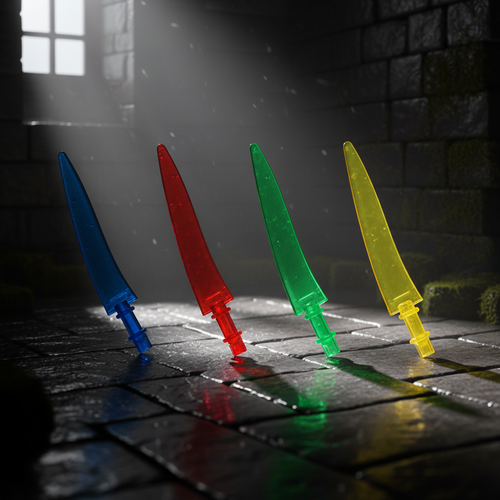 Crystal Scimitar Mini Sword with Pommel Clip - Minifigure-Scale