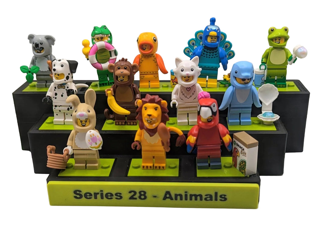 12 Minifigure-Scale Collector Stand with Personalized Name Plate