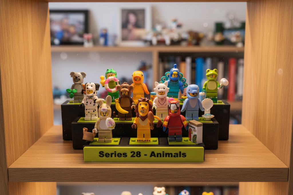 12 Minifigure-Scale Collector Stand with Personalized Name Plate