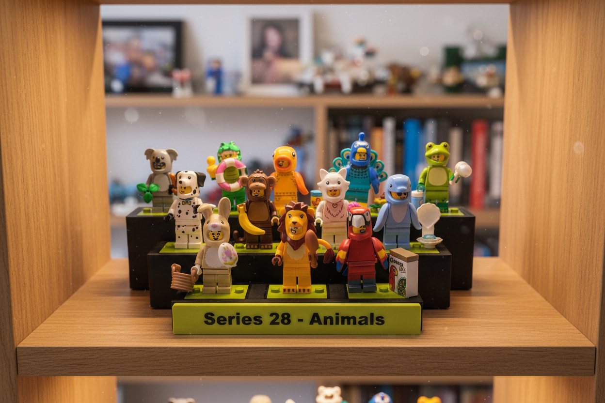 12 Minifigure-Scale Collector Stand with Personalized Name Plate
