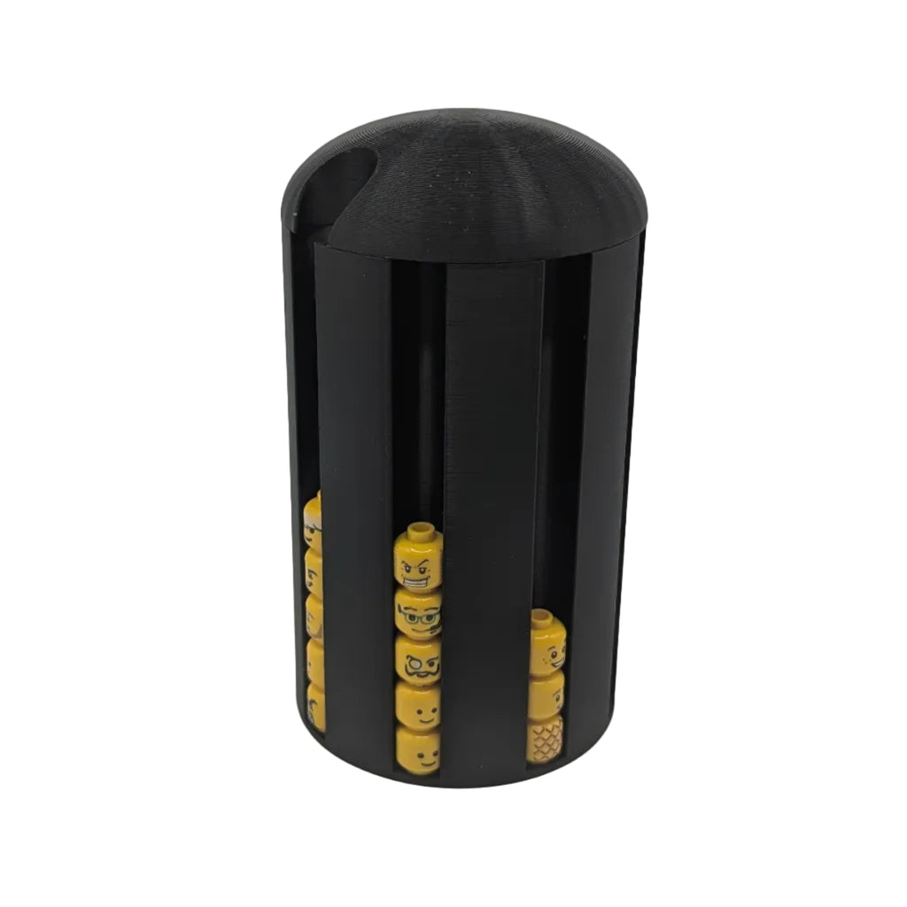 Minifigure Head Storage Canister – Stackable Display Capsule