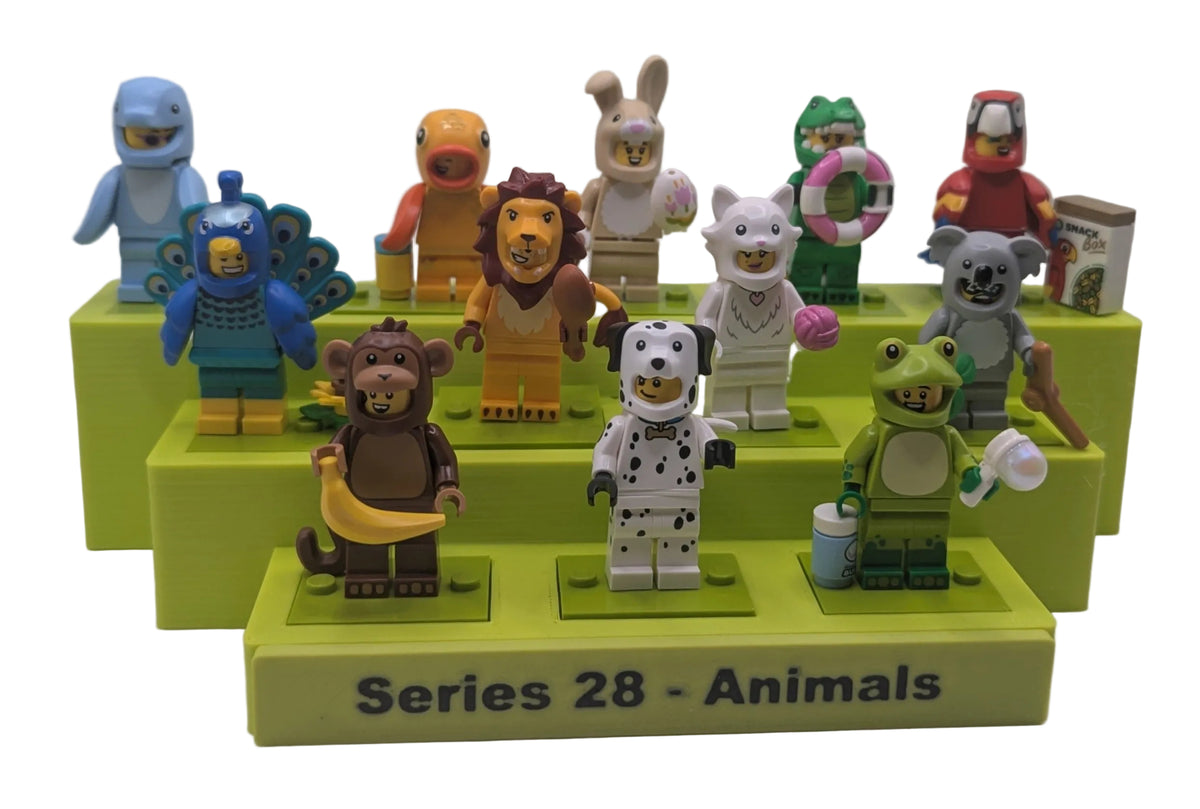12 Minifigure-Scale Collector Stand with Personalized Name Plate